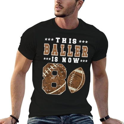 8th Birthday Football Boy Eight Year Old Football Player  Graphic-printed T-Shirt