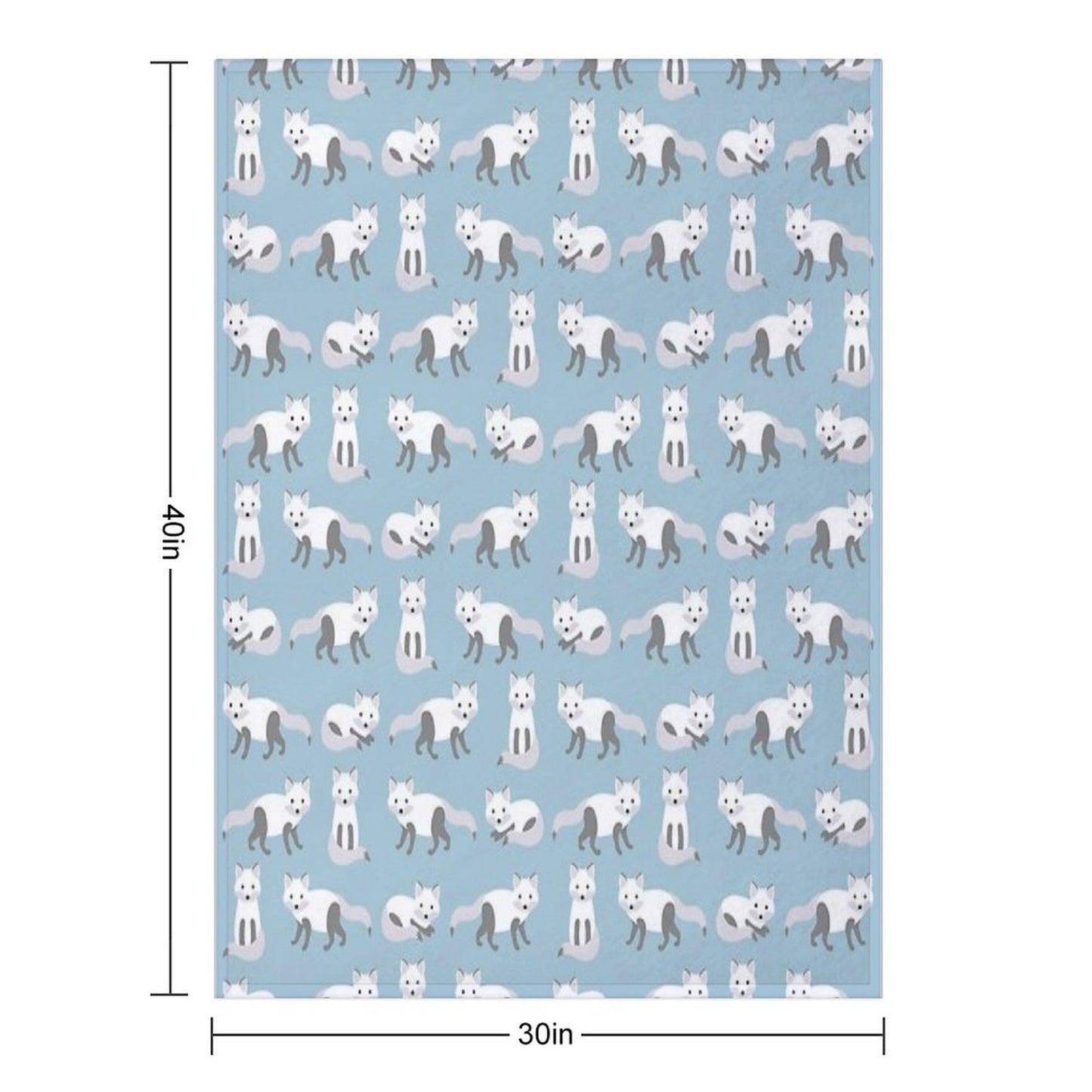 Arctic Fox Pattern Machine-washable Throw Blanket