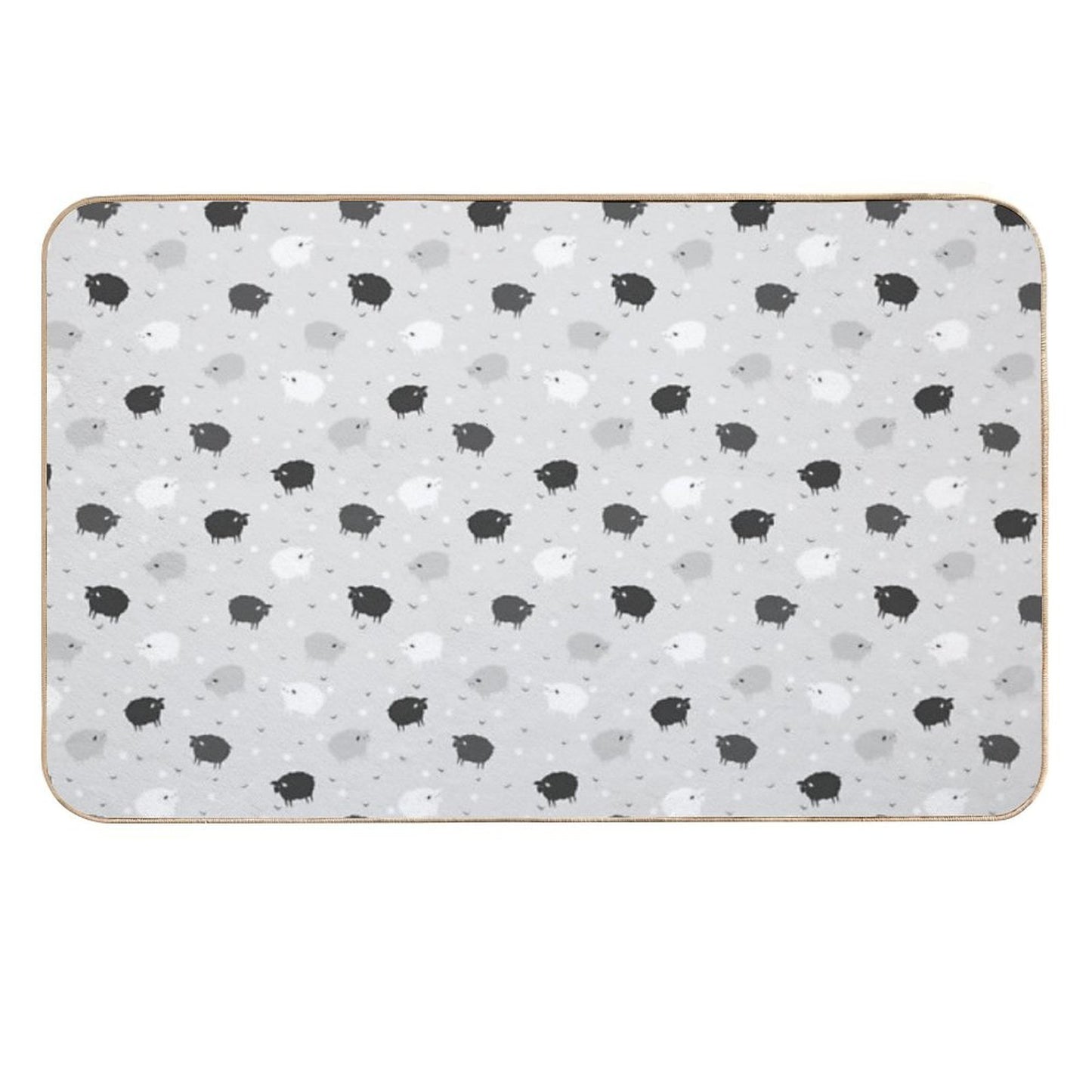 Сount Sheeps Away Pattern  Toxin-Free Bath Mat
