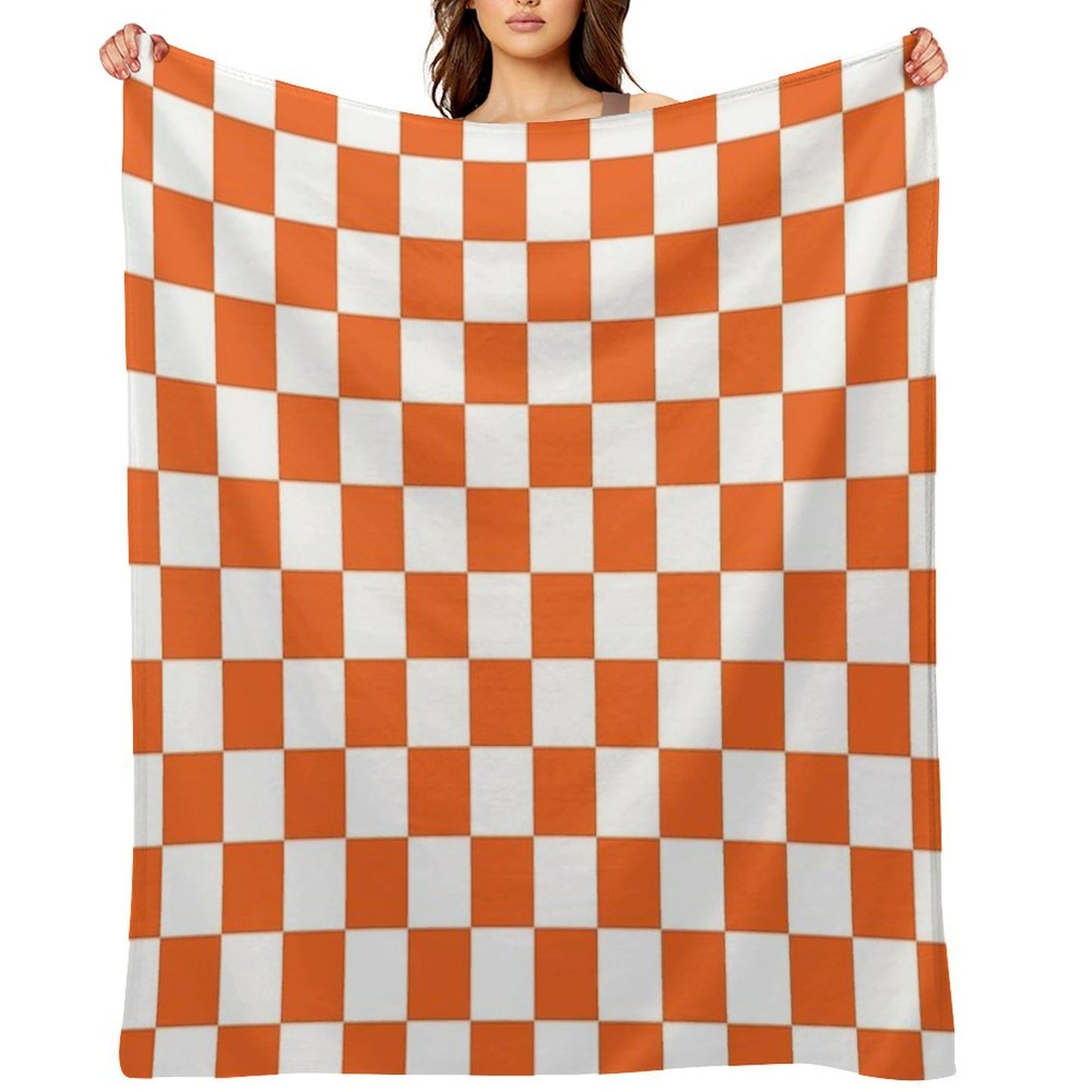 Tennessee Orange And White Checkerboard Versatility Throw Blanket