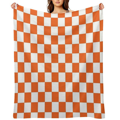 Tennessee Orange And White Checkerboard Versatility Throw Blanket