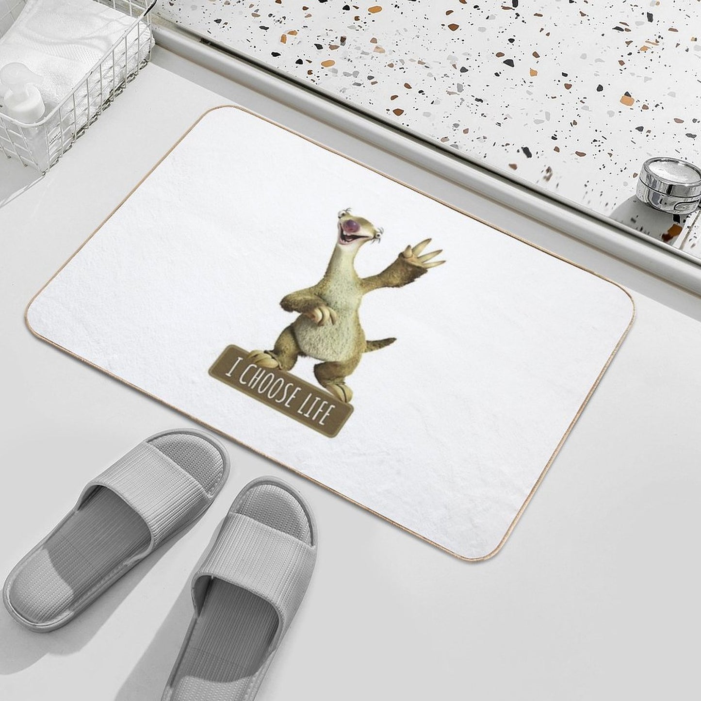 Sid I Choose Life, Sloth I Choose Life  Rapid-Drying Bath Mat