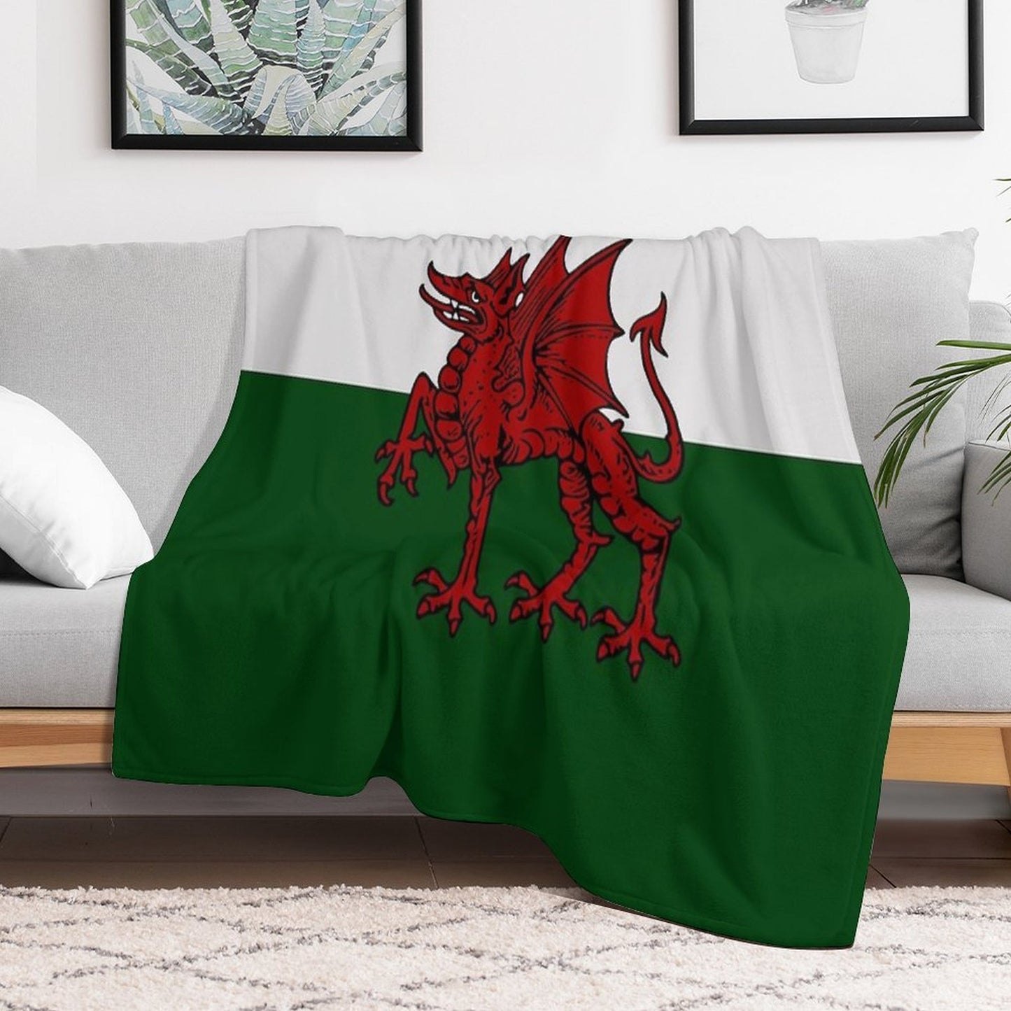 Welsh Dragon Sustainable Throw Blanket