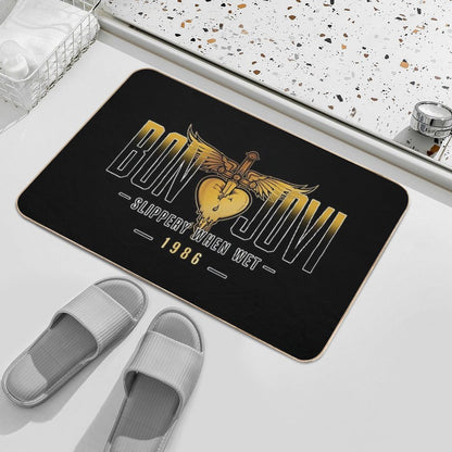 Slippery When Wet A Rock Classic  Easy To Clean Bath Mat