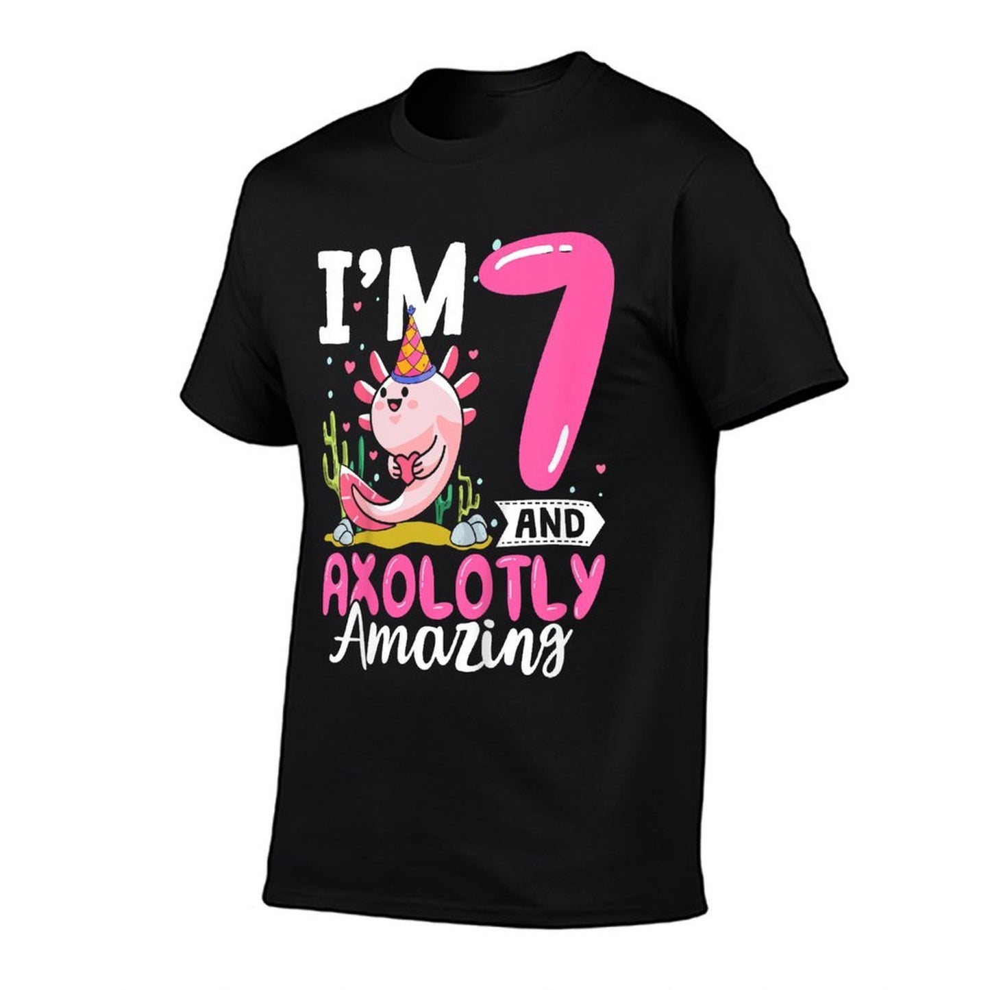 Kids 7th Birthday Girl Axolotl Kids Seven Year Old Birthday  Quick-drying T-Shirt