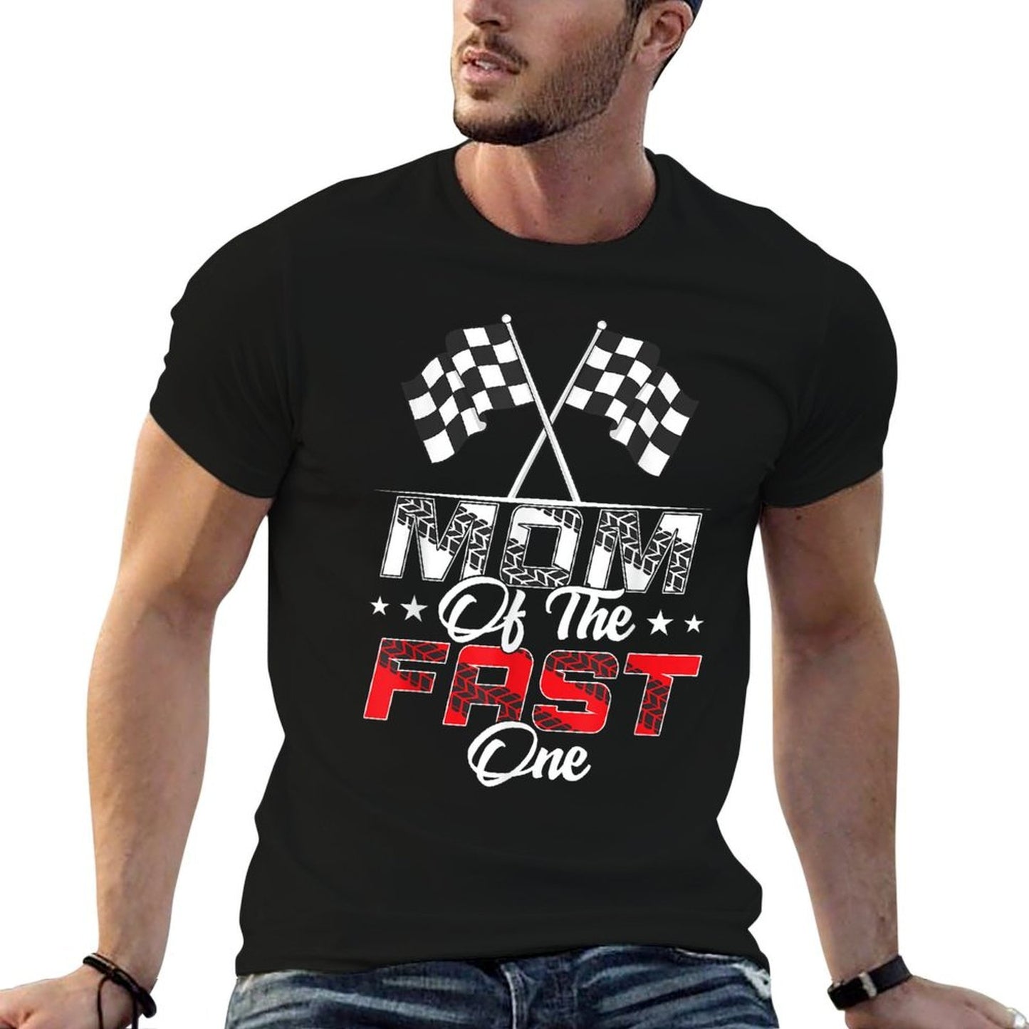 Mom Of The Fast One First Birthday Racing Car Family  Breathable T-Shirt