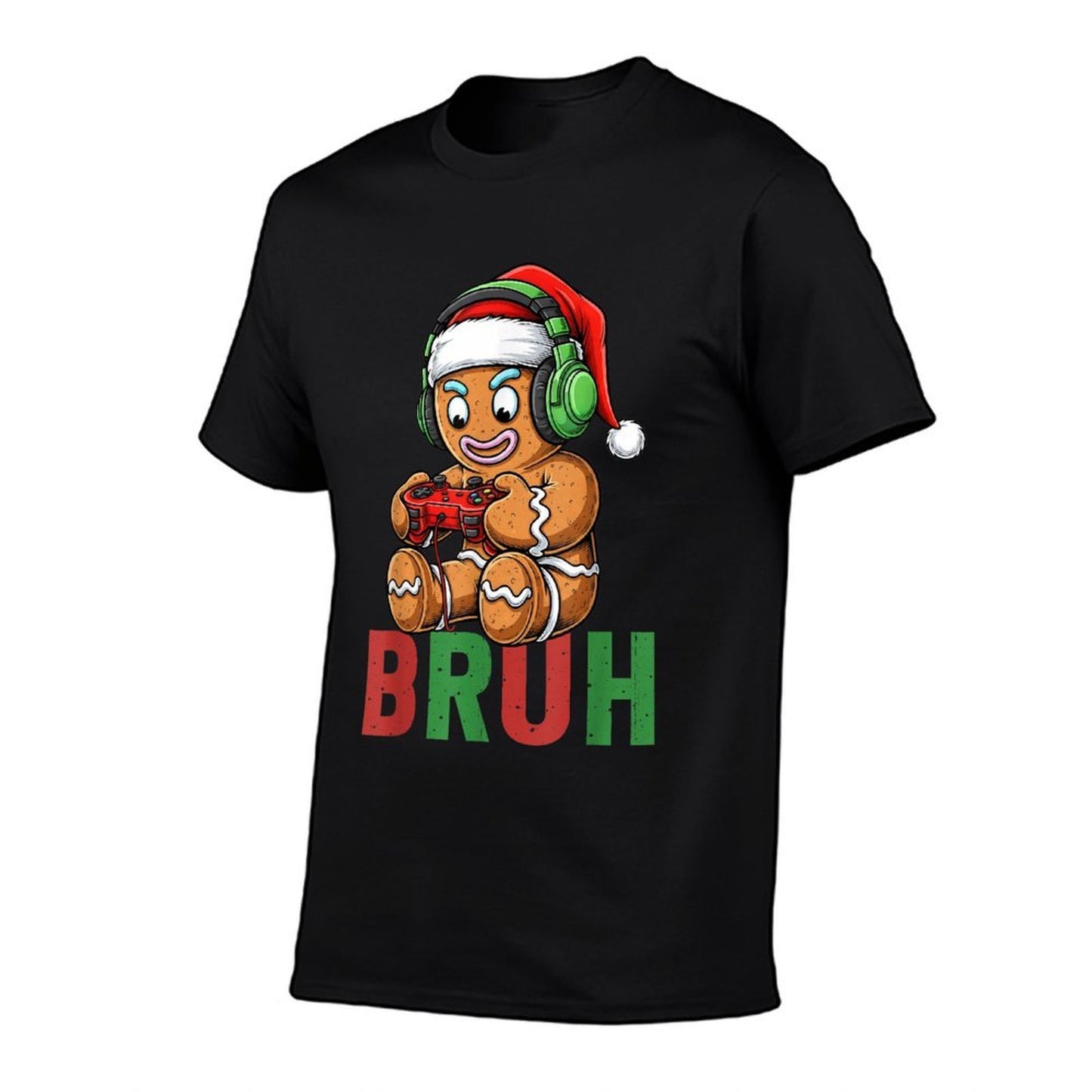Gamer Gingerbread Bruh Christmas Santa Hat Xmas Gaming Boys  Vintage-inspired T-Shirt