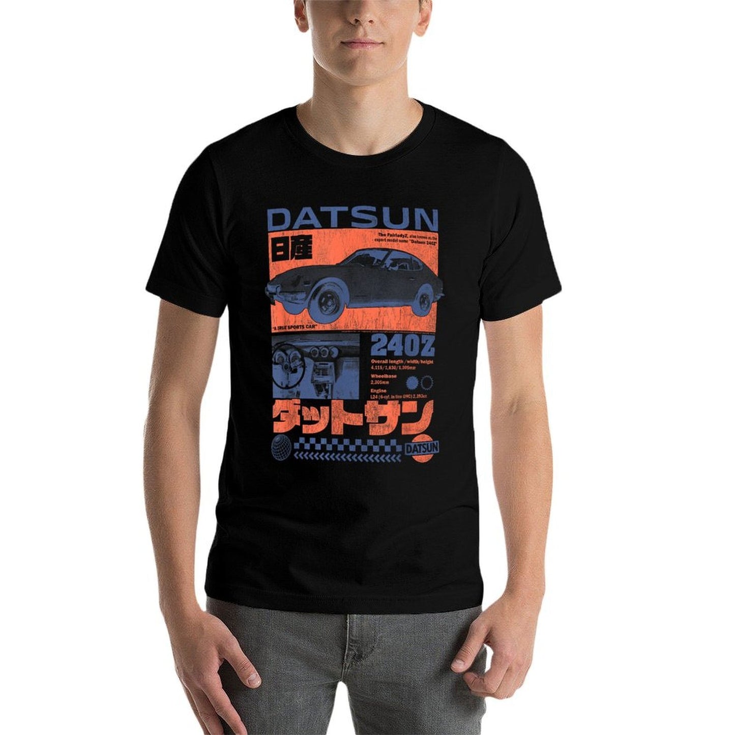 Nissan Datsun 24OZ Retro Advertisement Vintage Car  Rolled Sleeves T-Shirt