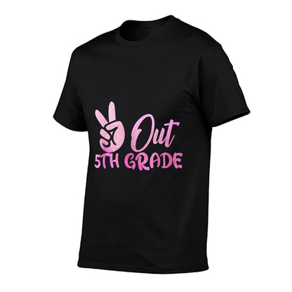 Peace Out 5th Grade Graduate Graduation Tie Dye Pink Girls  Breathable T-Shirt