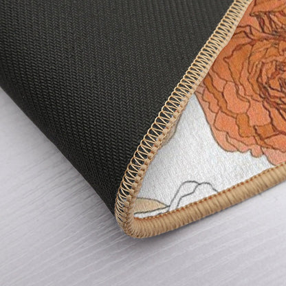 Seamless Delicate Pattern with Spring Line Flowers. Bright Spring  Roses, Tulips Illustration.  Versatile Bath Mat