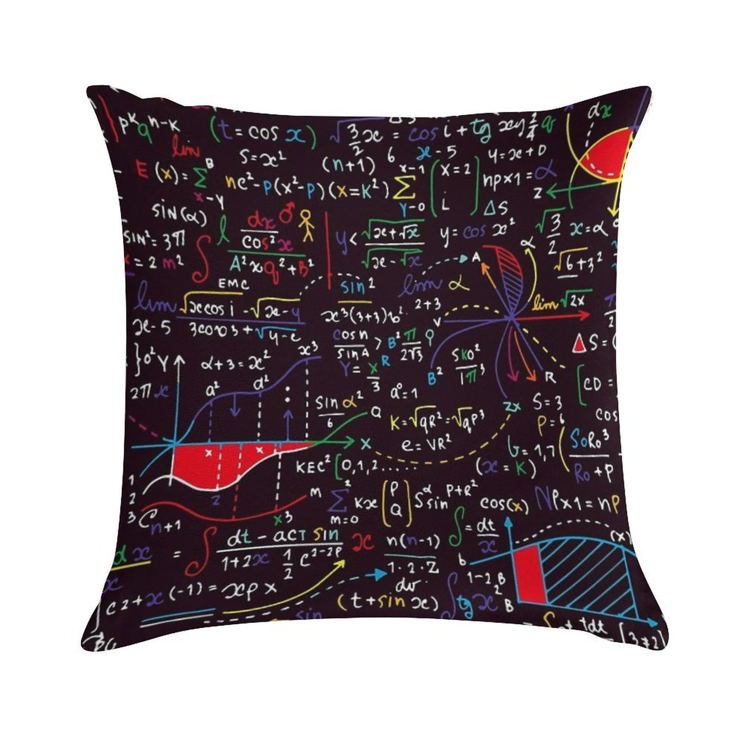 Colorful Math Design Soft Durable Construction Throw Pillow