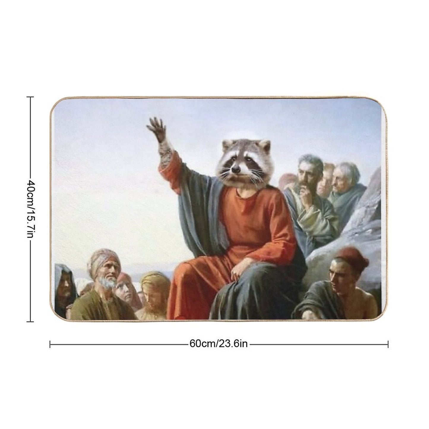 Raccoon Jesus  Absorbent Bath Mat