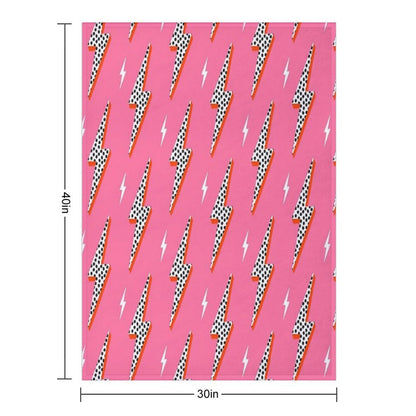 Lightning Bolt Thunder Flash Preppy Pink Premium Throw Blanket