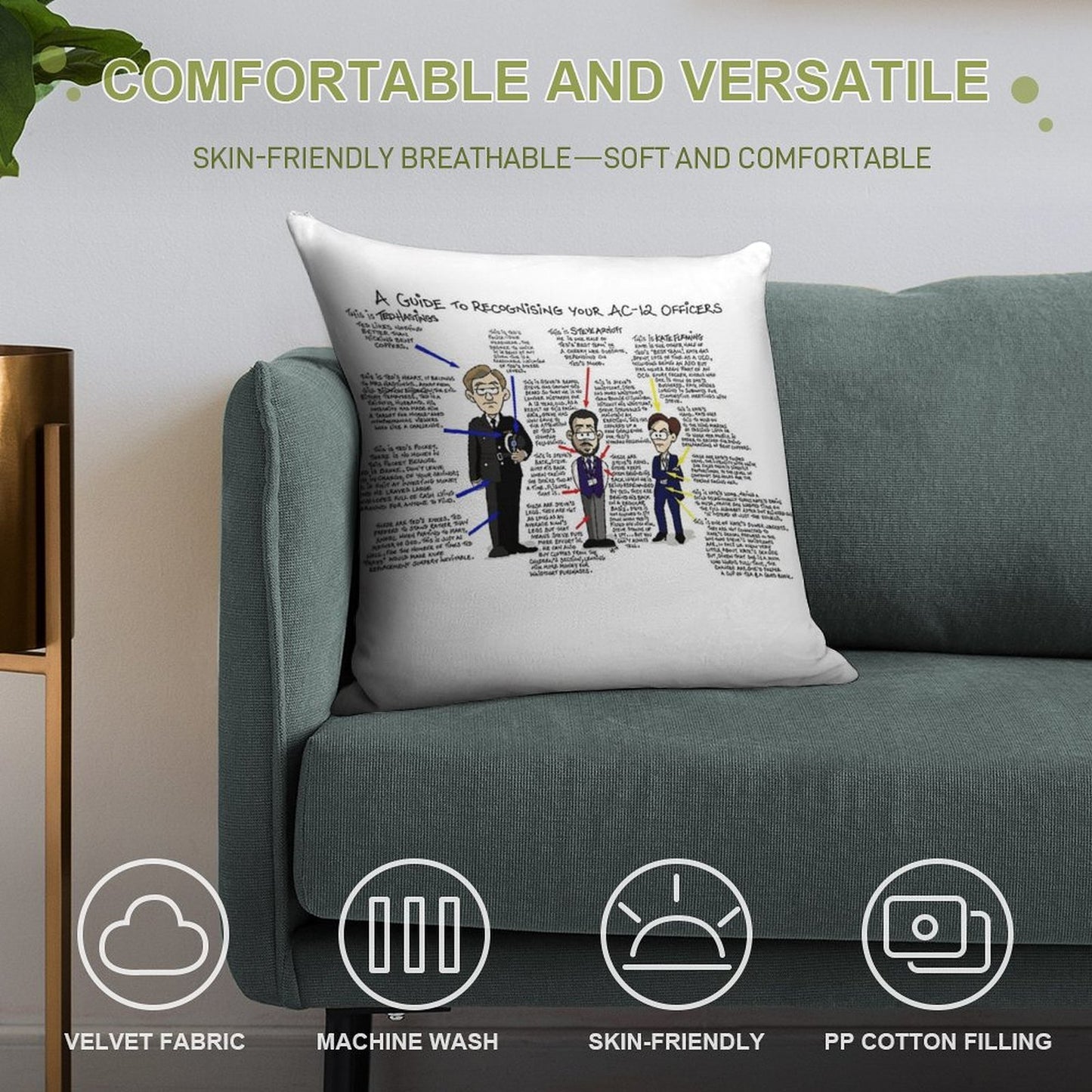 Line of Duty AC12 Guide Soft Shrink-Resistant Throw Pillow