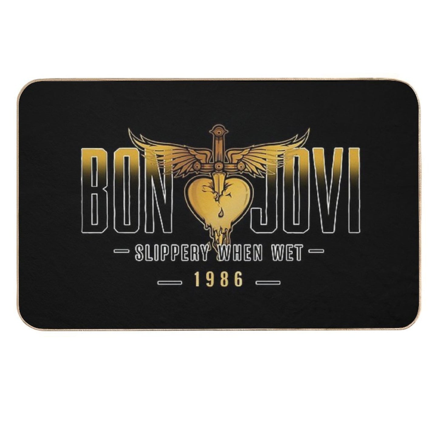 Slippery When Wet A Rock Classic  Easy To Clean Bath Mat