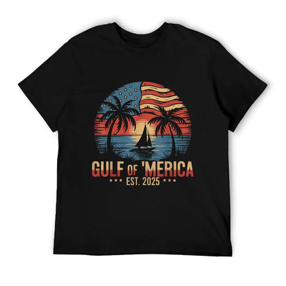 Gulf of 'Merica Vintage USA Flag Retro Coastal Sunset Vintage-inspired T-Shirt