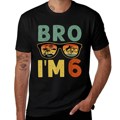 6th Birthday Boy Bro I’m 6 Year Old Kids Six Bday  Vintage-inspired T-Shirt