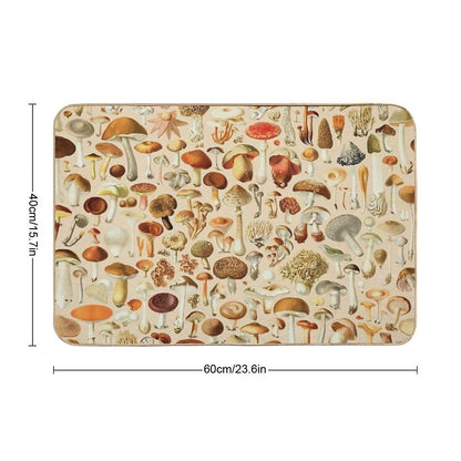Vintage Mushroom Designs Collection  Multi-Purpose Bath Mat