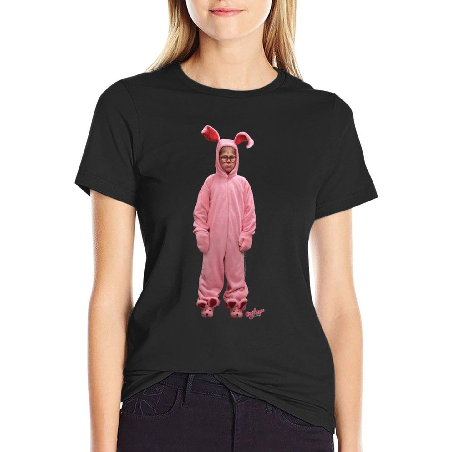 A Christmas Story Ralphie Pink Bunny Pink Nightmare  Tagless Design T-Shirt
