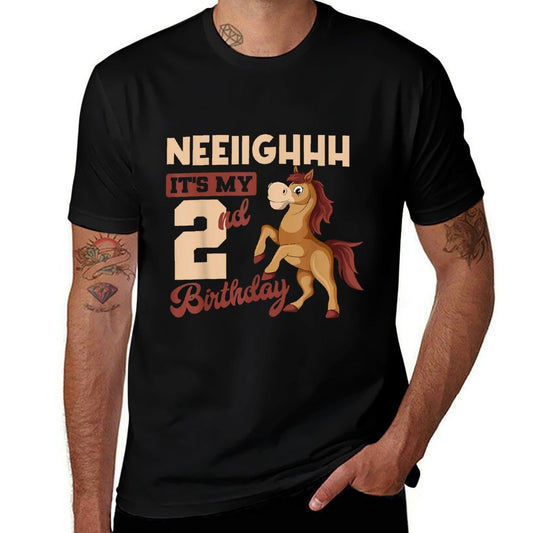 Neeiighhh It's My 2nd Birthday Horse Bday Party 2  Cotton T-Shirt