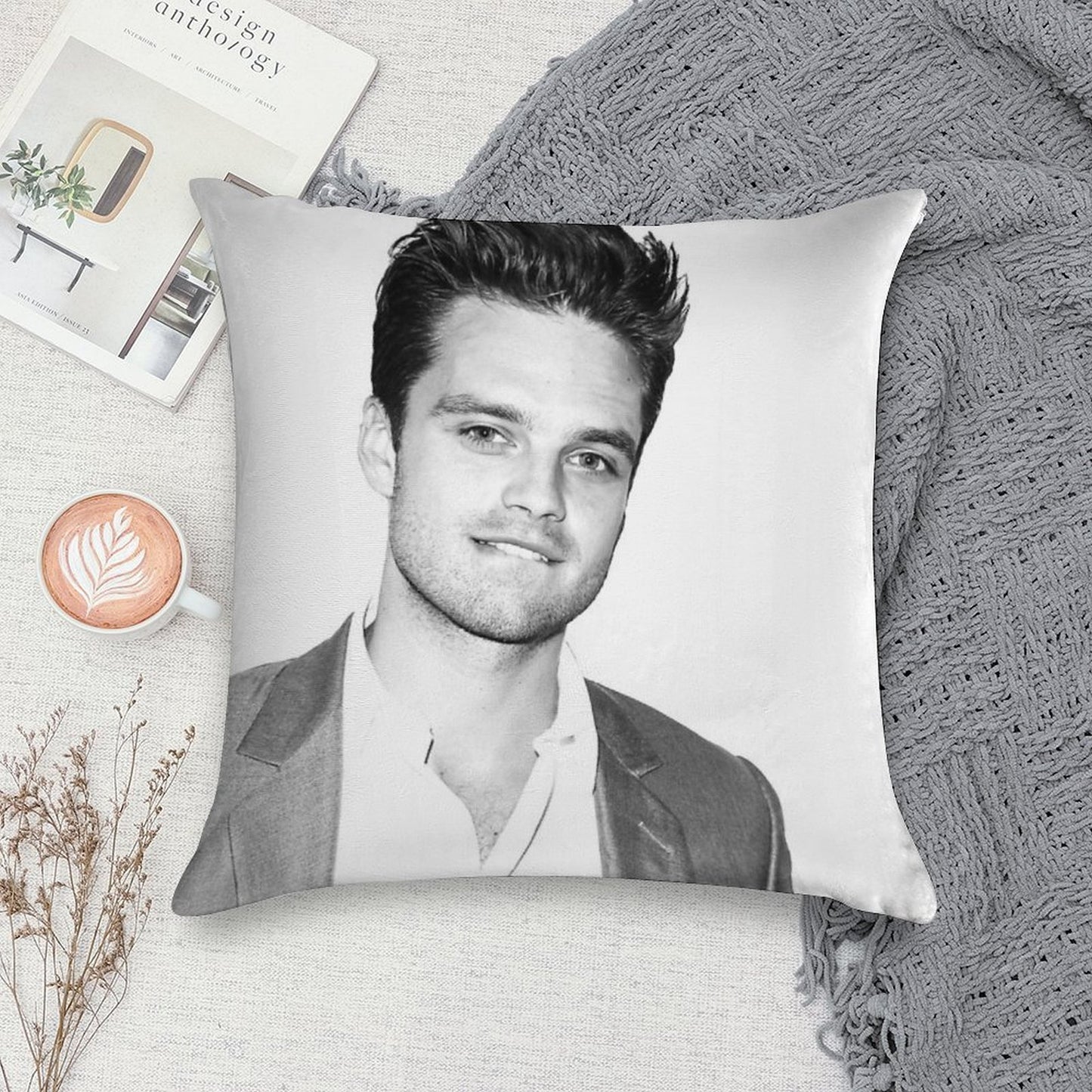Sebastian Stan Soft Anti-Pilling Throw Pillow