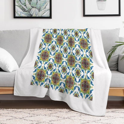 Traditional Geometric Mandala Textile Design Compact Throw Blanket