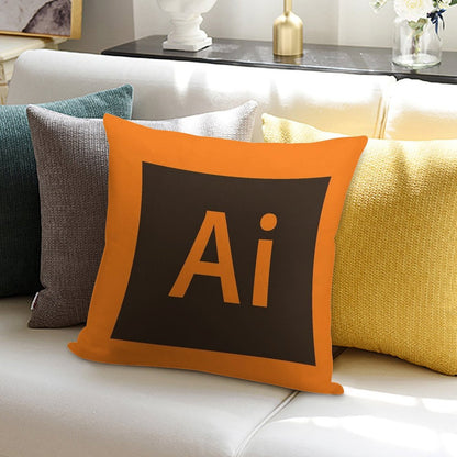 Illustrator Soft Short Plush Fabric Throw Pillow