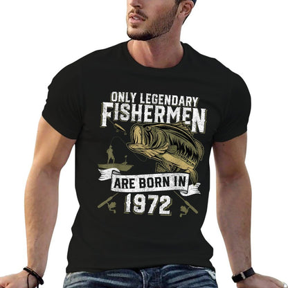 50 Year Old Fishing Birthday Born 1972 50th Fisherman Gift  Quick-drying T-Shirt