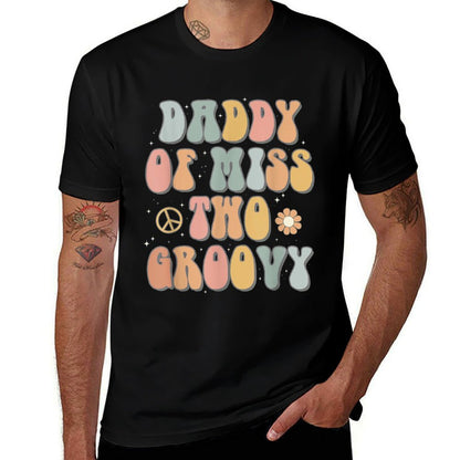 Daddy Dad Two Groovy Second Birthday Retro 2nd Bday Party  Graphic-printed T-Shirt