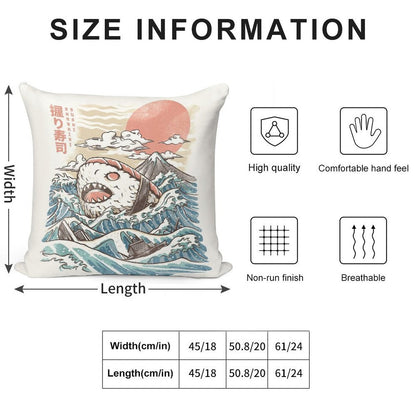 Sharkiri Sushi Soft Short Plush Fabric Throw Pillow