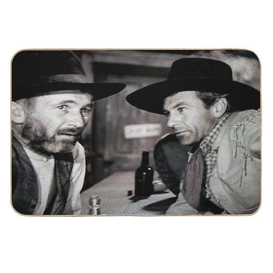 Gary Cooper And Walter Brennan in The Westerner  Easy Maintenance Bath Mat