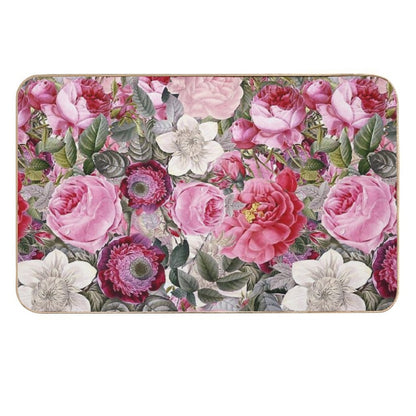 Vintage Pink Floral Botanical Night Garden Pattern  NightGarden Durable Bath Mat