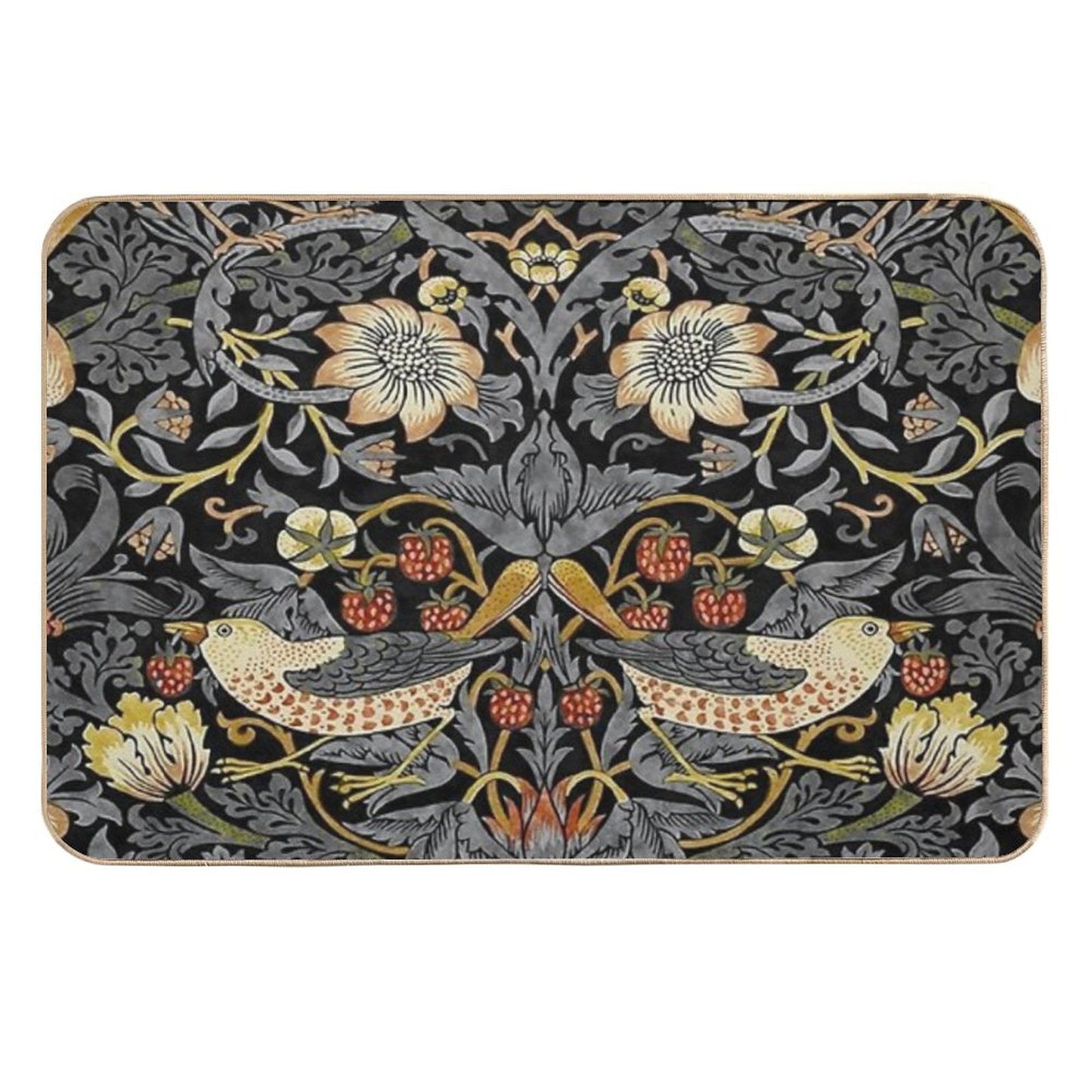 William Morris Strawberry Thief  Fade-Resistant Bath Mat