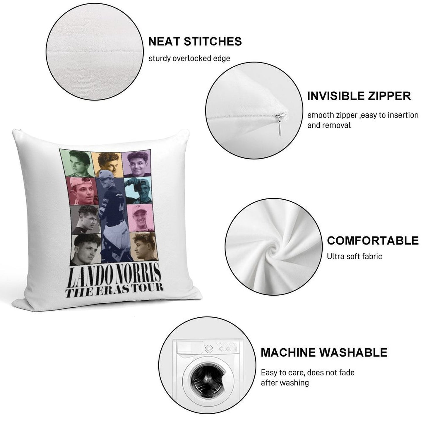 Lando Norris  The Eras Tour Soft Multiple Sizes Throw Pillow