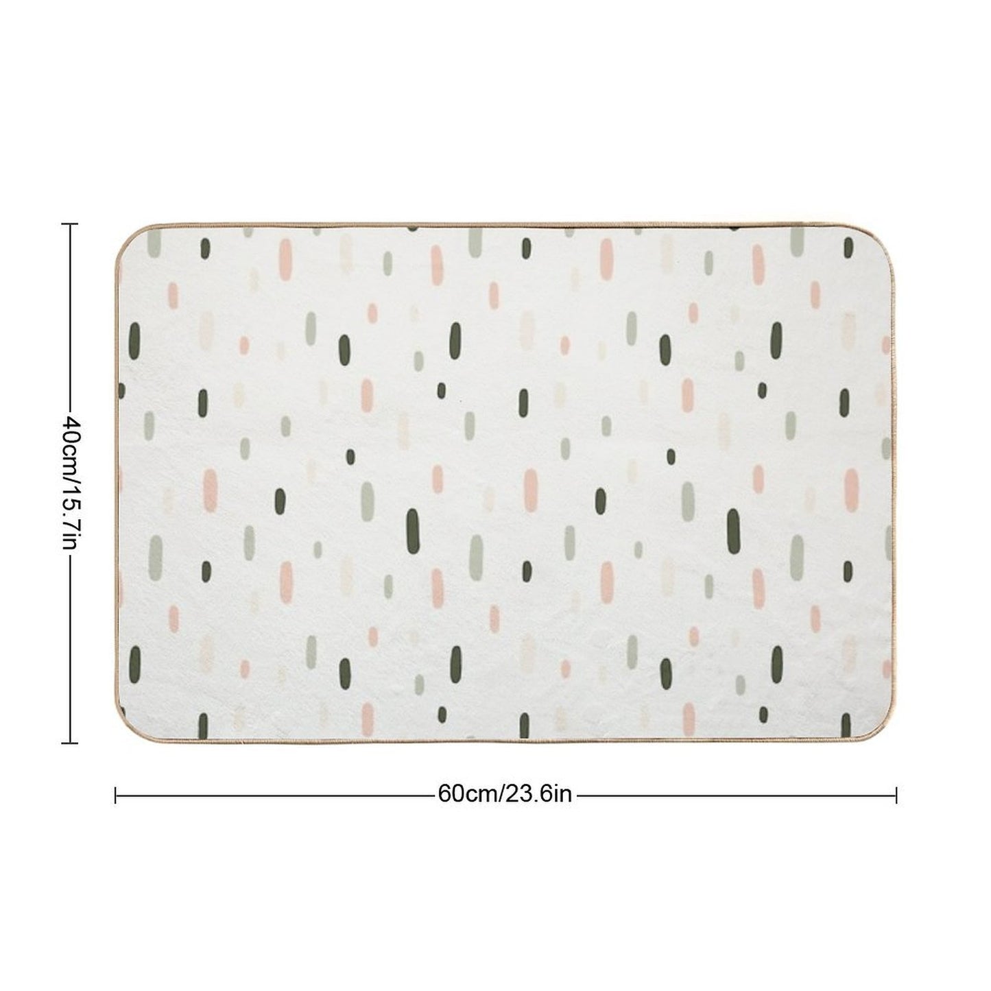 Boho Style Dots Set Icon Seamless Pattern  Dirt-Trapping Bath Mat