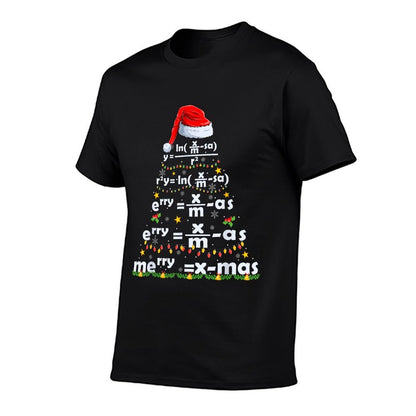 Math Equation Merry X-mas Funny Math Teacher Christmas Humor Men Women Kids  Polyester Blend T-Shirt