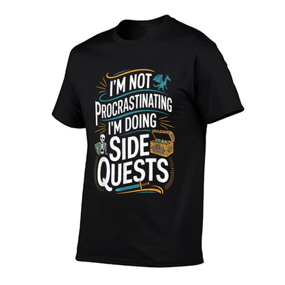 RPG Gamer Apparel for Quest Lovers Unisex-Adult Black Modern Classic Small Crew Neck Humorous Gaming Graphic Lightweight  Cotton T-Shirt