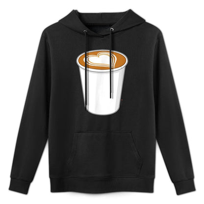 Coffee Love Heart Coffee Cup Art for Caffeine Lovers Shape Retention Hoodie