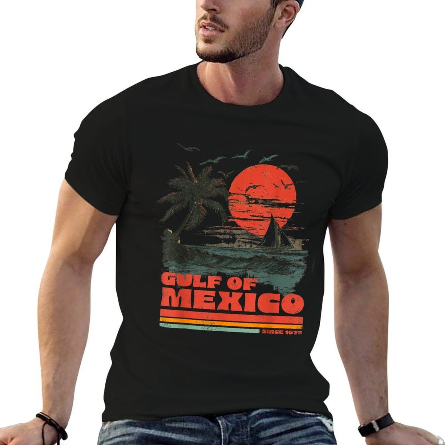 Gulf of Mexico Beach Vintage Distressed Shirt  Quick-drying T-Shirt