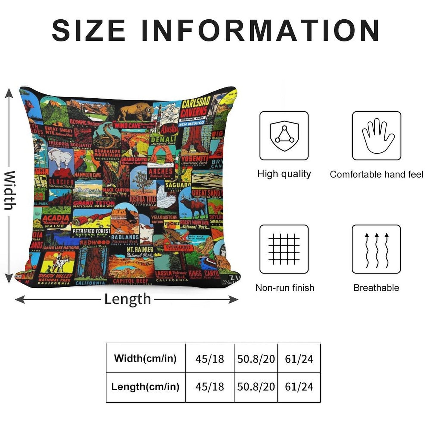 American National Parks Vintage Travel Decal Bomb Soft Ultra-Soft Texture Throw Pillow