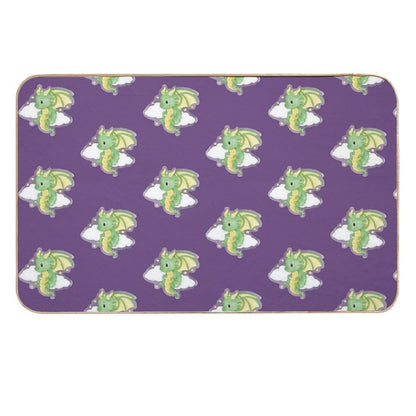 Cute Green Dragon Whimsical Fantasy Art  Eco-Friendly Bath Mat