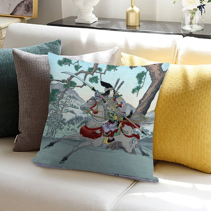 Tomoe Gozen, Female Samurai Warrior on Horseback, Japan Soft Multiple Sizes Throw Pillow