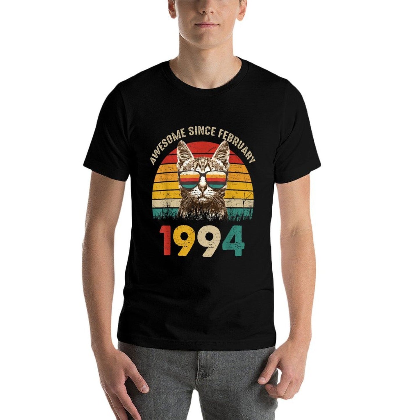 Awesome Since February 1994 Vintage Cat 30th Birthday  Durable T-Shirt