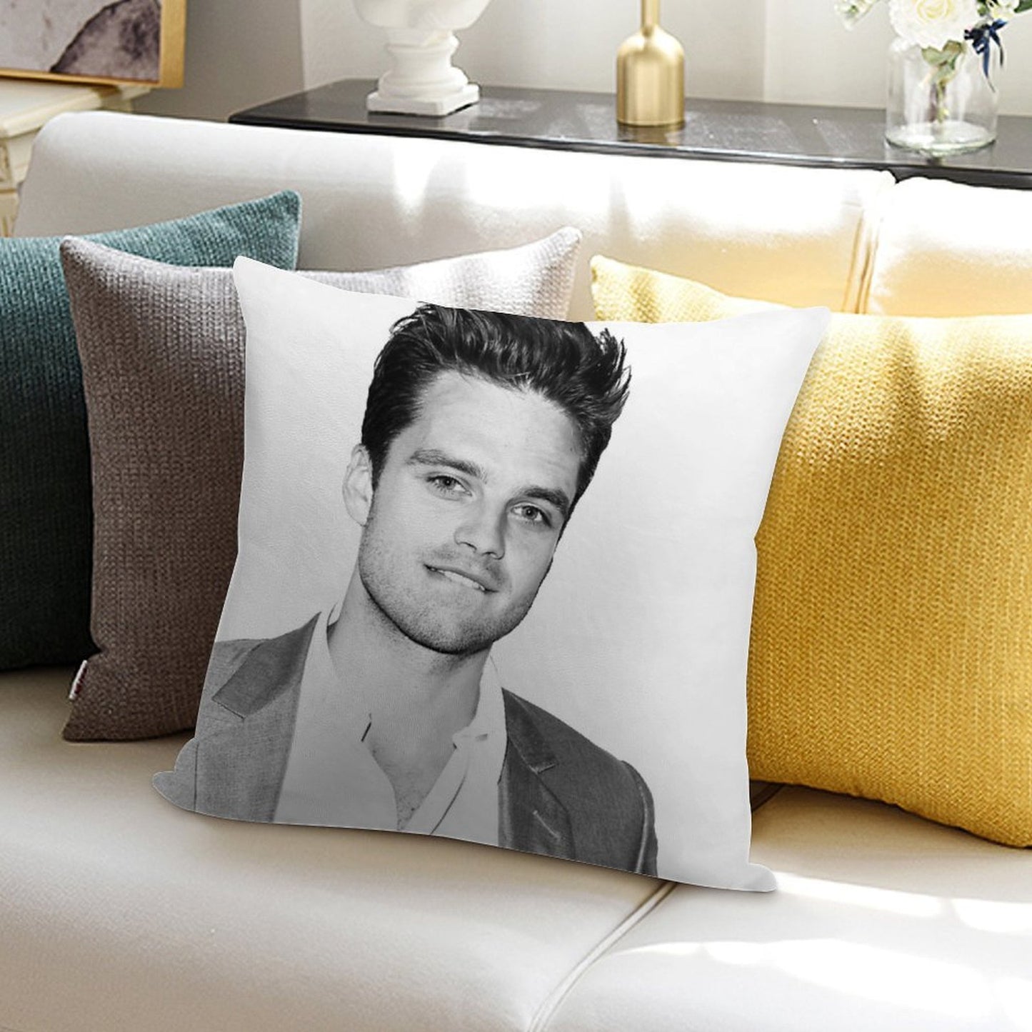 Sebastian Stan Soft Anti-Pilling Throw Pillow