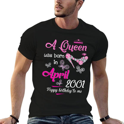 A Queen Was Born in April 2001 21st Birthday  Slim-fit Cut T-Shirt