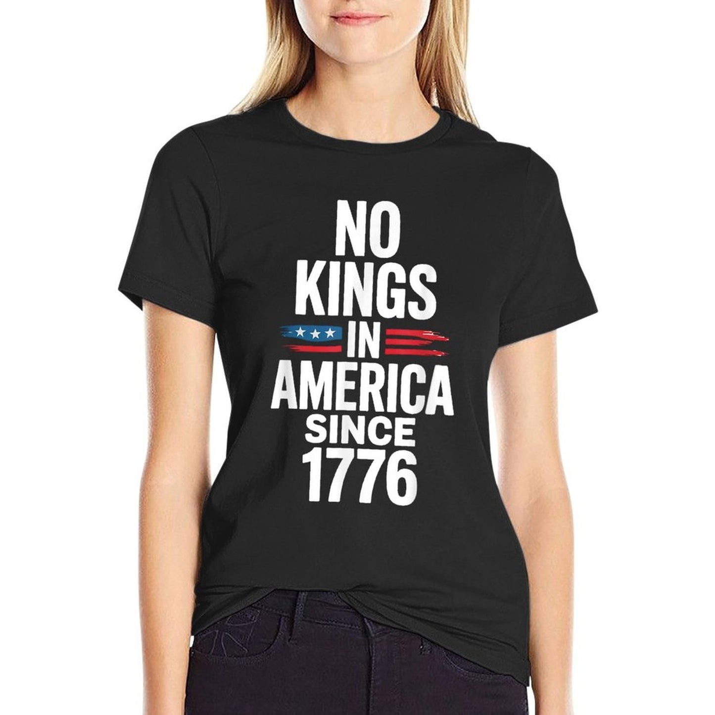 No Kings In America Since 1776  Heathered Texture T-Shirt