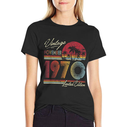 Vintage 50th Birthday Retro Vintage November 1970  Easy-care T-Shirt