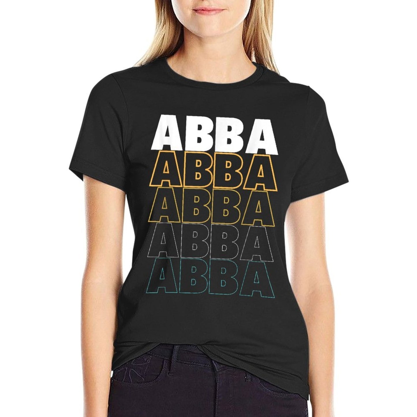 Love Heart Abba Grunge Vintage Style Black Abba  Vintage-inspired T-Shirt