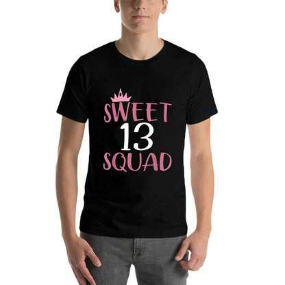 Sweet 13 Squad Thirteen Years Old Birthday  Trendy Pattern T-Shirt