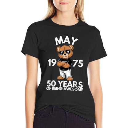 May 50th Birthday Men Women 1975 Awesome  Odor-resistant T-Shirt